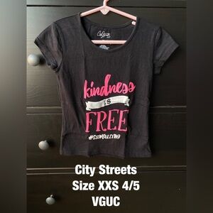 Girls Shirt Size XXS 4/5 Kindness is Free #stopbulling